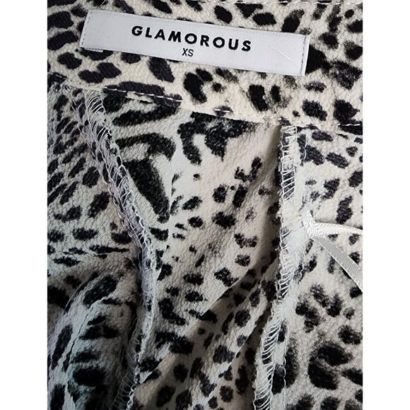 Glamorous Curve Leopard Print Frill Accents High Neck Mini Dress Size XSmall - Picture 9 of 12